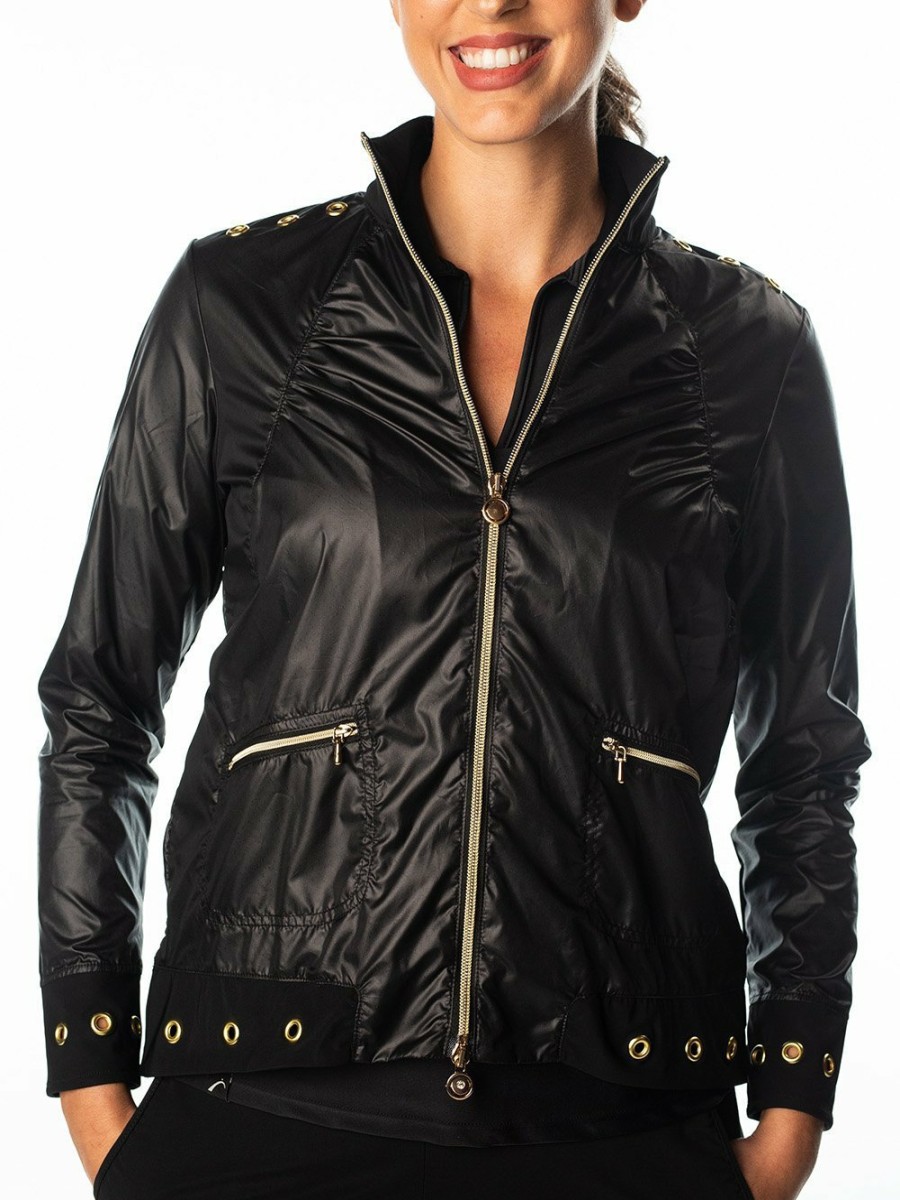 Outerwear SwingDish | Shelby Bomber Jacket Gold Trim