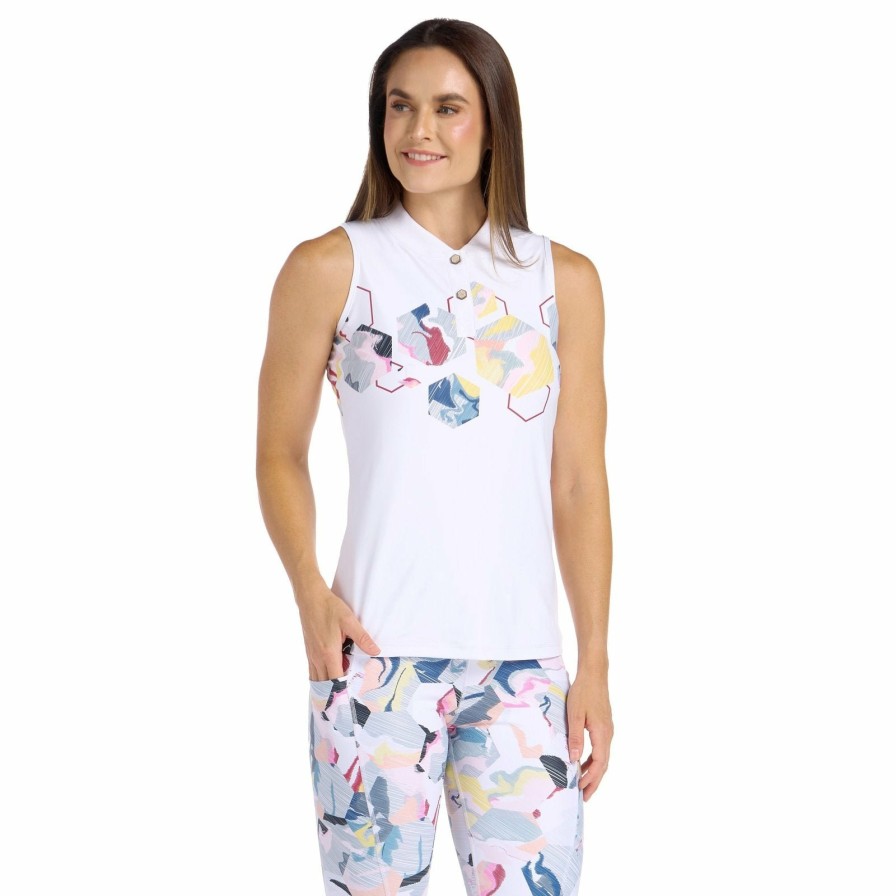 Tops SwingDish | Emery White/Print Top