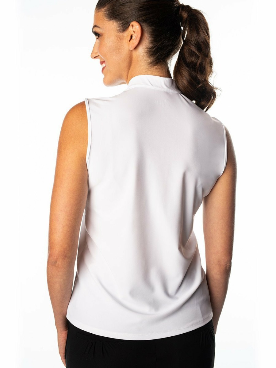 Tops SwingDish | Polly White Sleeveless Polo