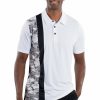 Men's Apparel SwingDish | Trey White Black/Camo Vertical Stripe Polo