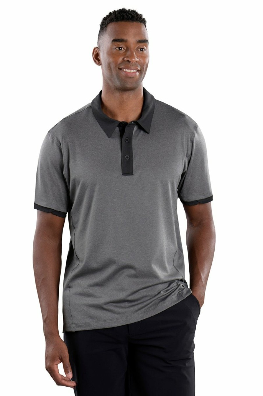 Men's Apparel SwingDish | Sam Black Textured Polo