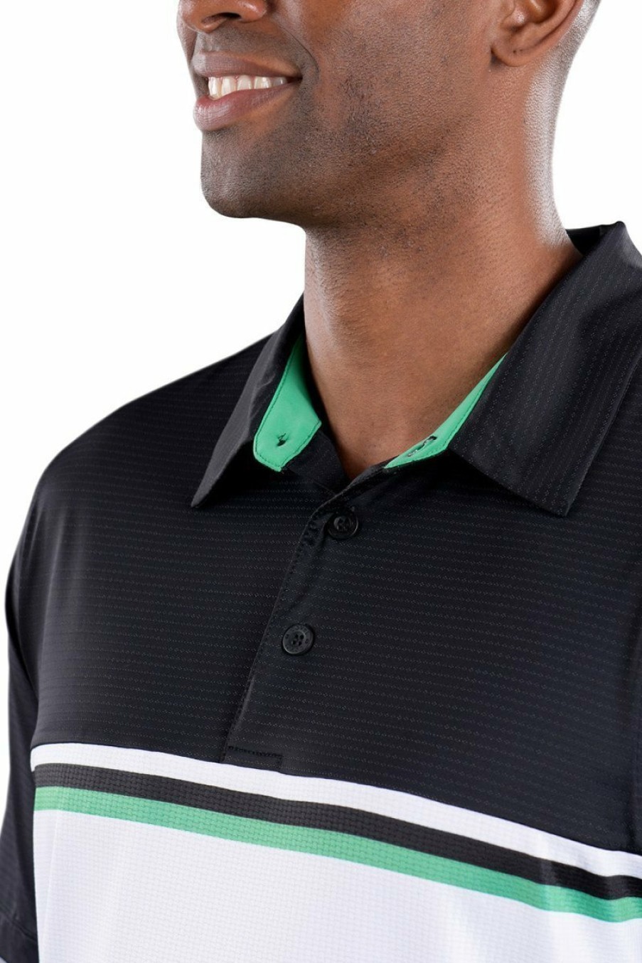 Men's Apparel SwingDish | Alex 2 Color Black/White Polo