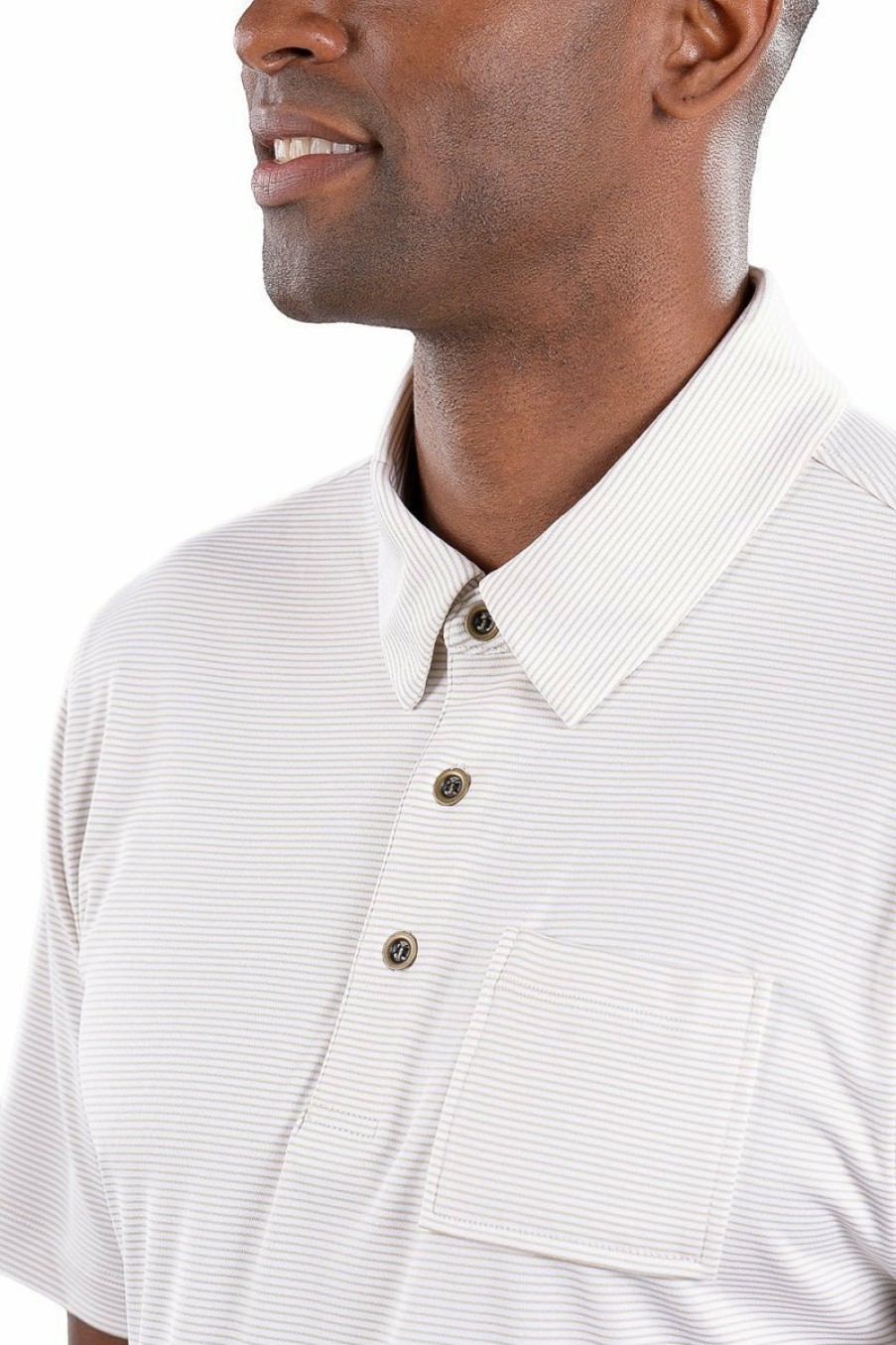 Men's Apparel SwingDish | Toby Polo White/Tan Stripe - Comfort Fit