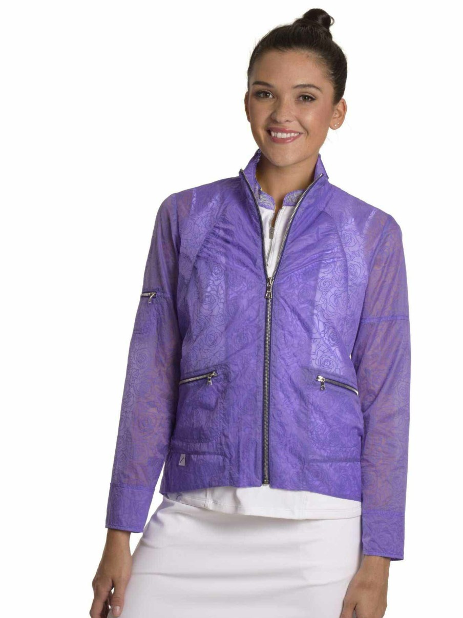 Outerwear|Tops SwingDish | Purple Rose Bomber Jacket