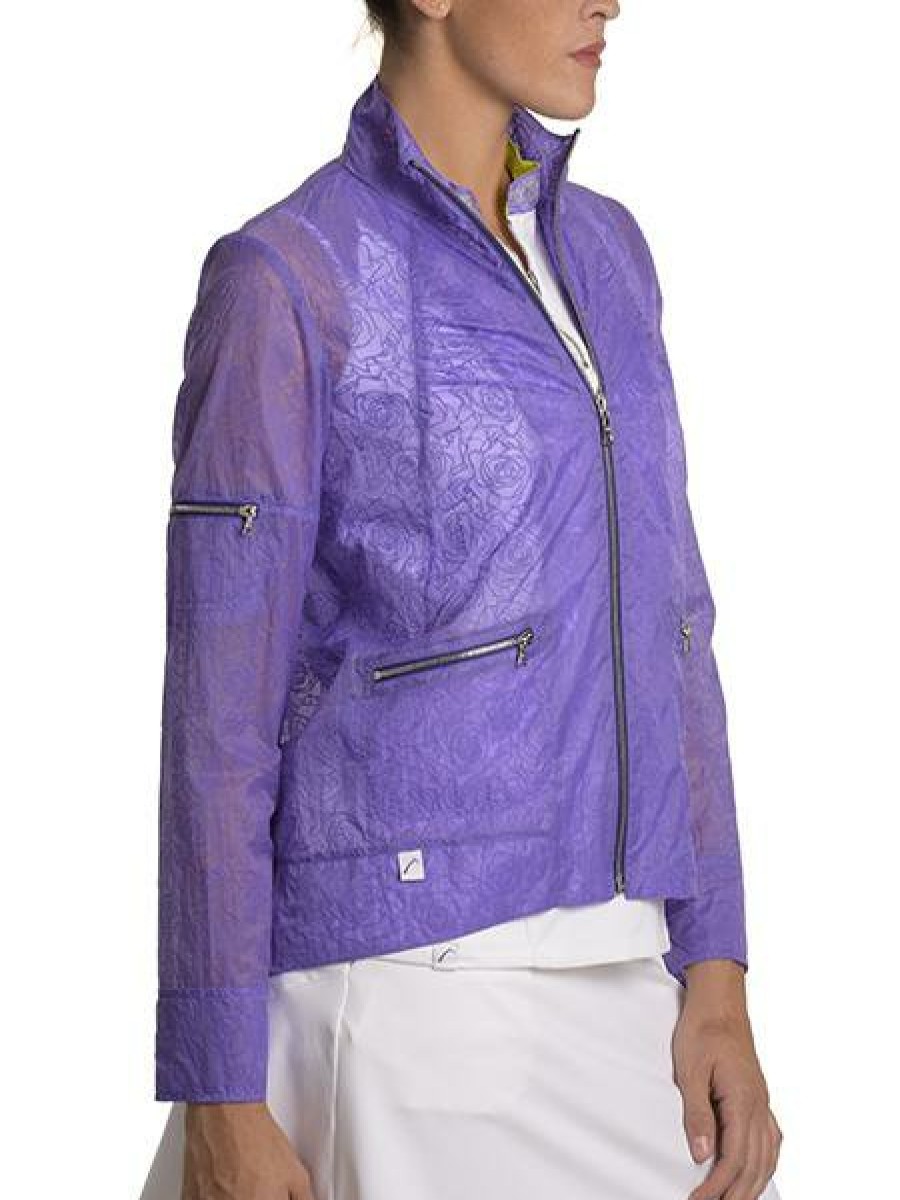 Outerwear|Tops SwingDish | Purple Rose Bomber Jacket