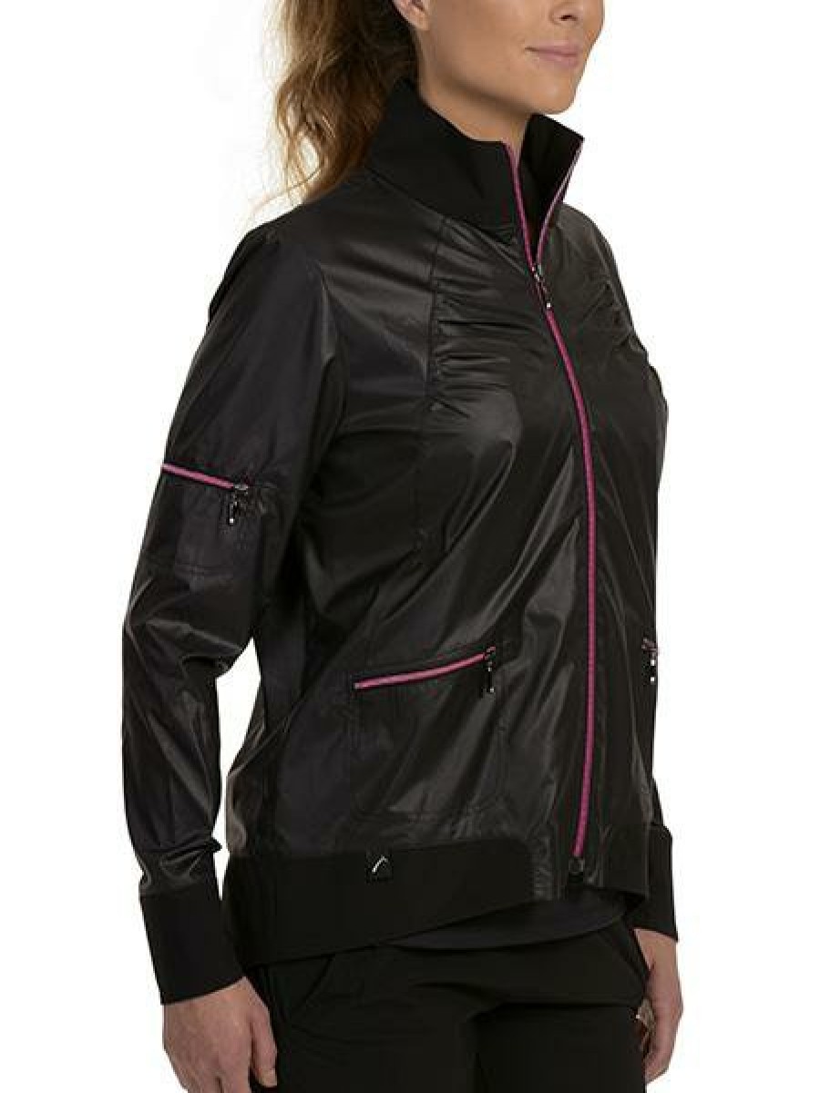 Outerwear SwingDish | Shelby Bomber Jacket Pink Zippers