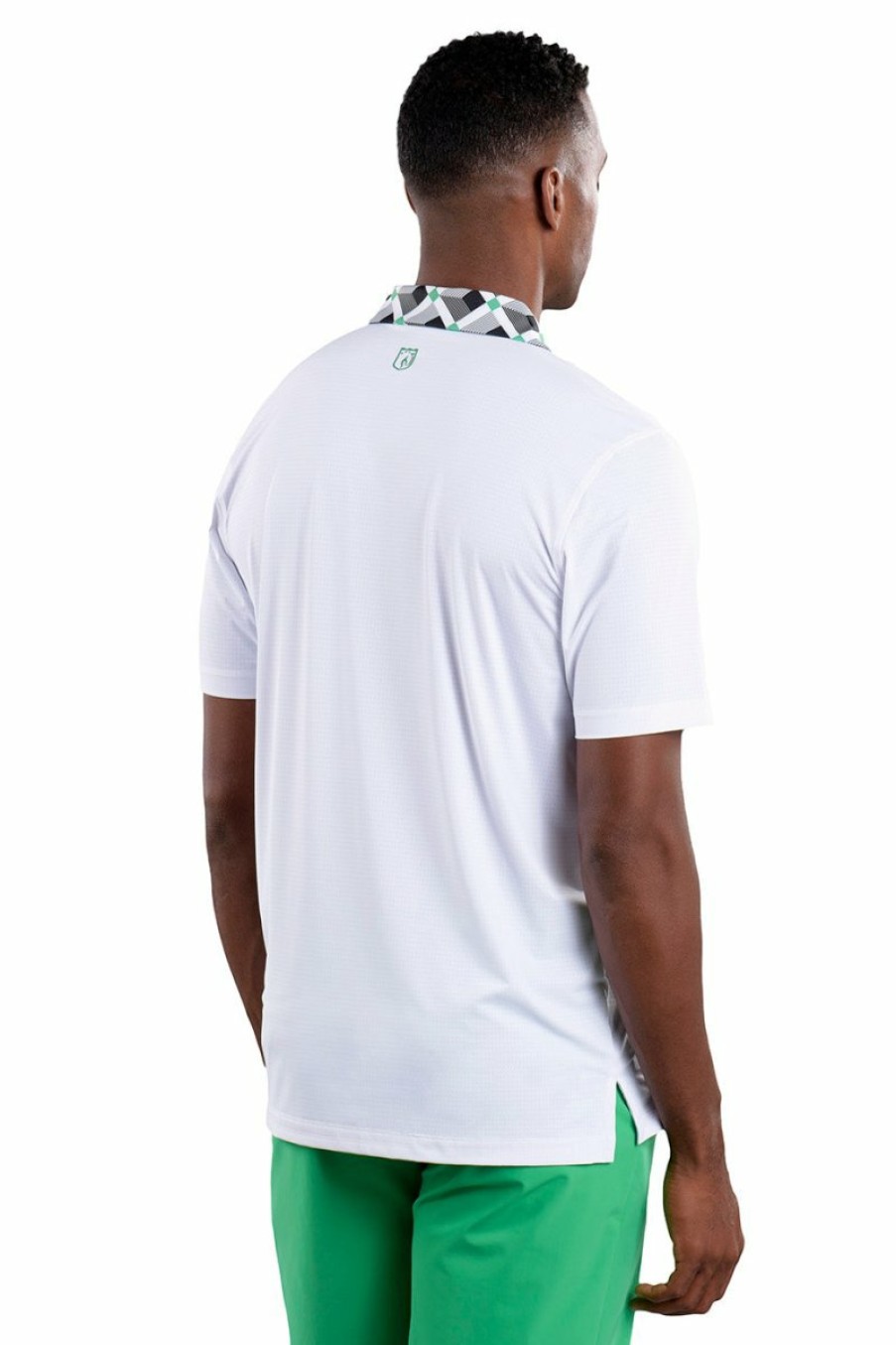 Men's Apparel SwingDish | Jake White Accented Polo