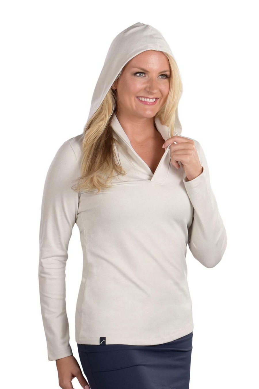 Tops SwingDish | Melanie Collared Cream Hoodie