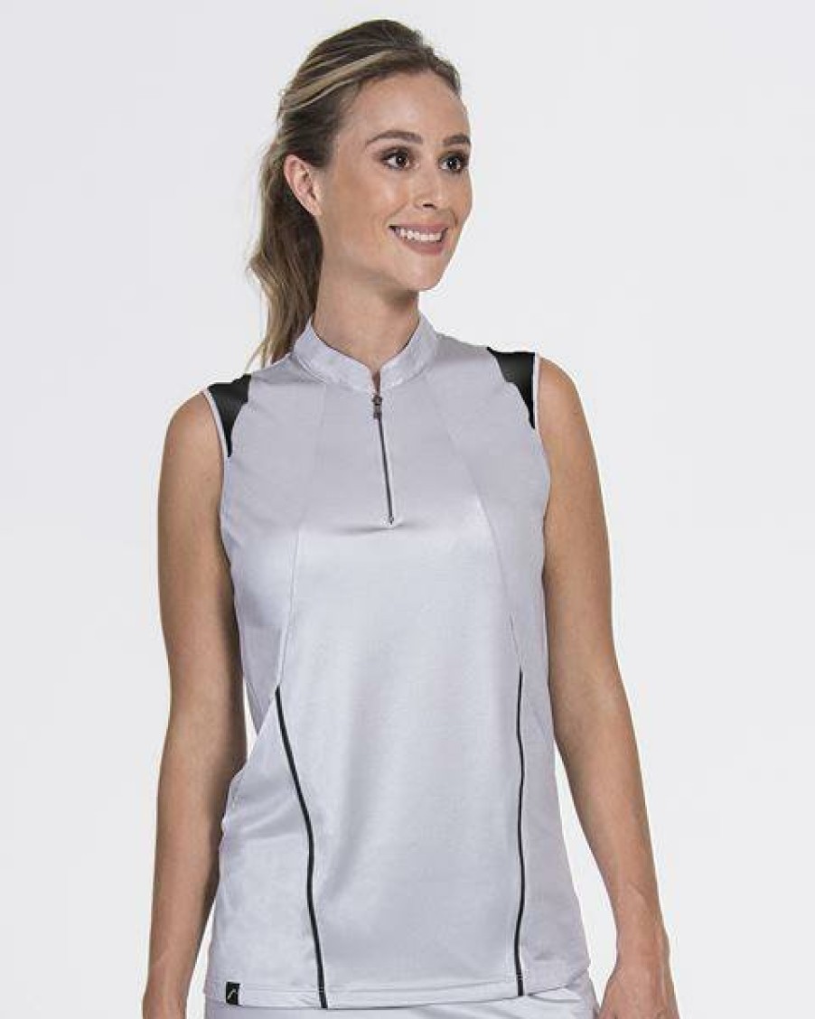 Tops SwingDish | Signature Sleeveless Silver/Black