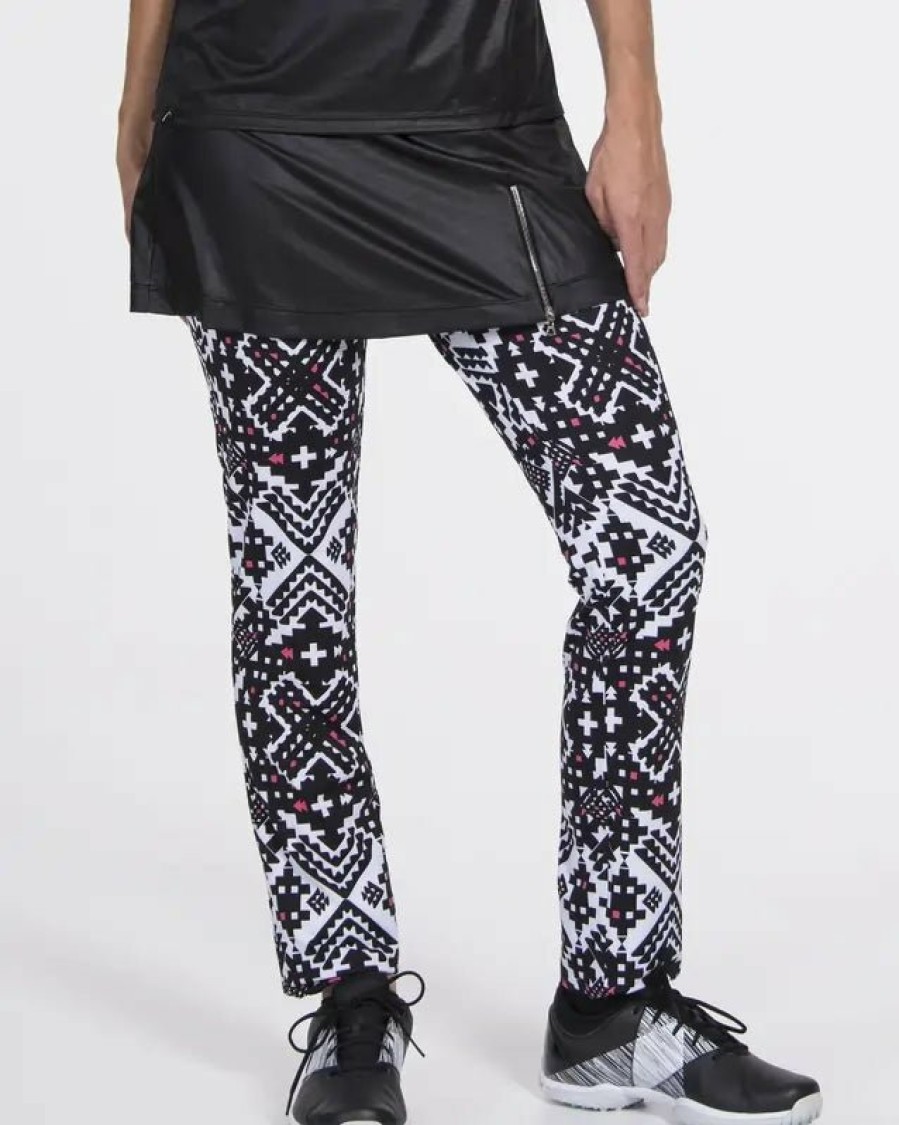 Bottoms SwingDish | Fitness Legging/Skirt Combo - Black/Aztec