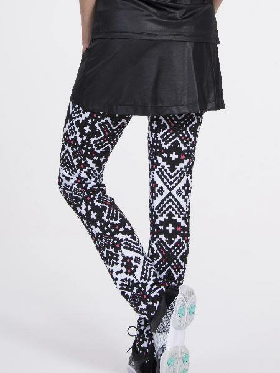 Bottoms SwingDish | Fitness Legging/Skirt Combo - Black/Aztec