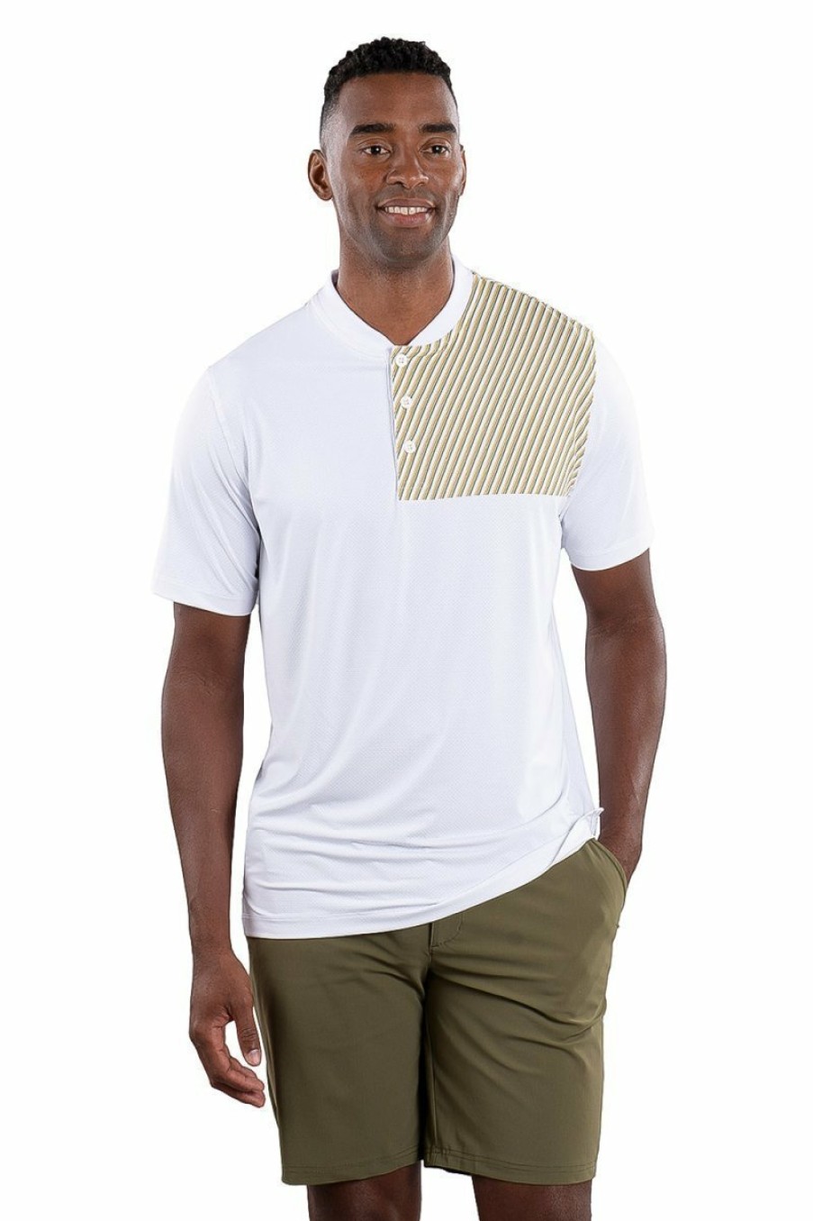 Men's Apparel SwingDish | Kyle Polo White Stripe Print