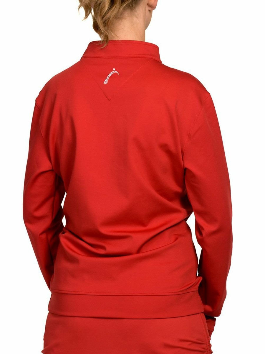 Outerwear|Tops SwingDish | Boyfriend Pullover Red - Women'S Golf Day Capsule