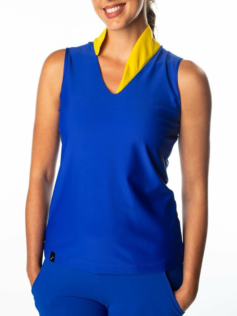 Tops SwingDish | Megan Blue And Yellow Top